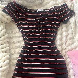 Black and Red Striped Dress